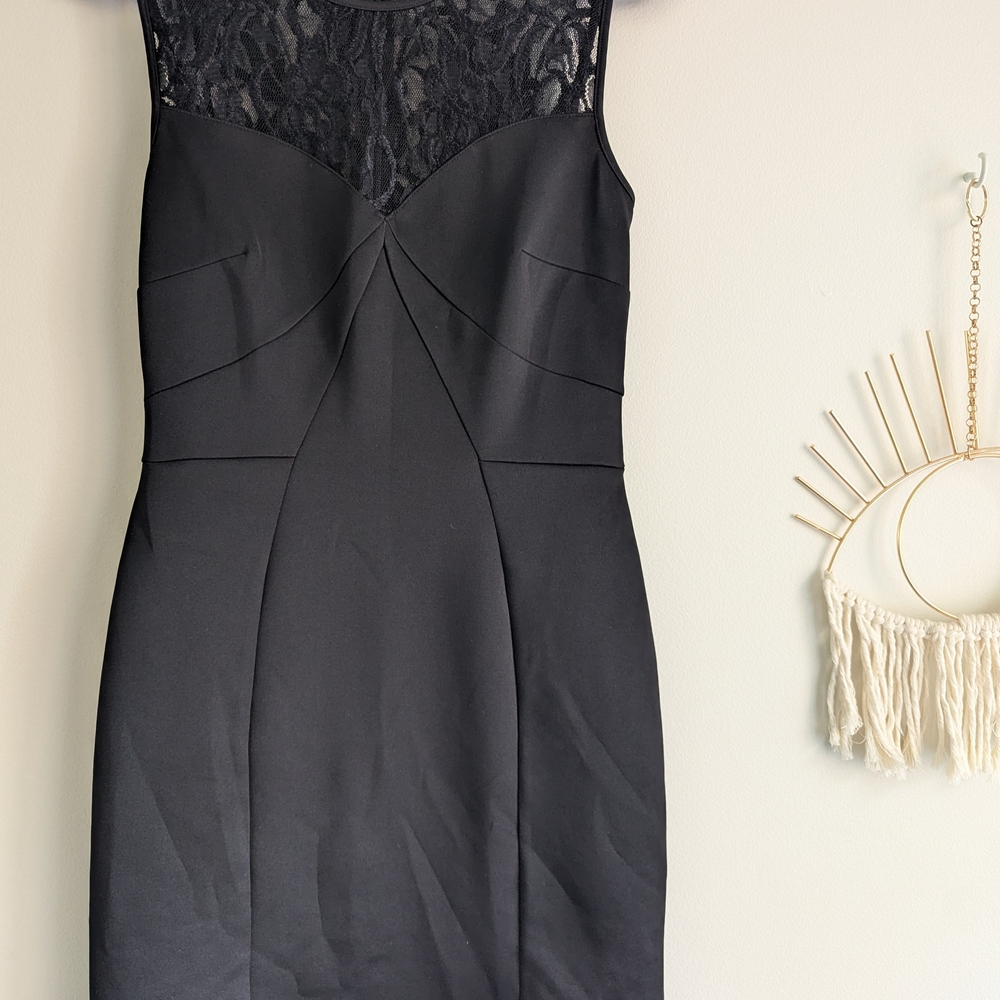 NWOT Suzy Shier Elegant Black Bodycon Lace Dress